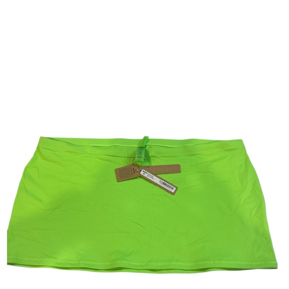 SKIMS Swim Micro Mini Skirt Neon Green Size L | Sold Out Rare NWT - Picture 4 of 5